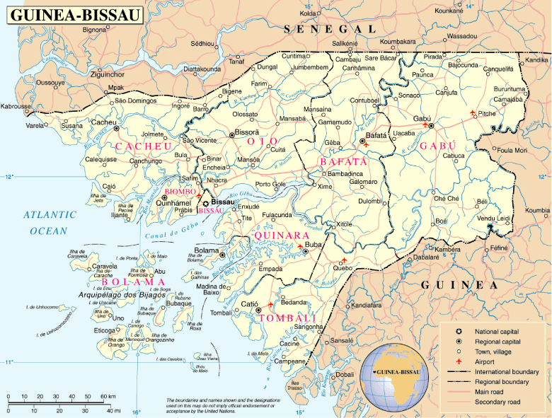 Carte de la Guinée-Bissau